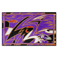 Baltimore Ravens 4ft. x 6ft. Plush Area Rug XFIT Design - Baltimore Ravens