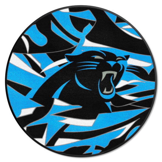 Carolina Panthers Roundel Rug - 27in. Diameter XFIT Design - Carolina Panthers