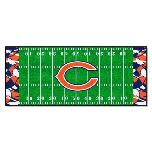 Chicago Bears Football Field Runner Mat - 30in. x 72in. XFIT Design - Chicago Bears