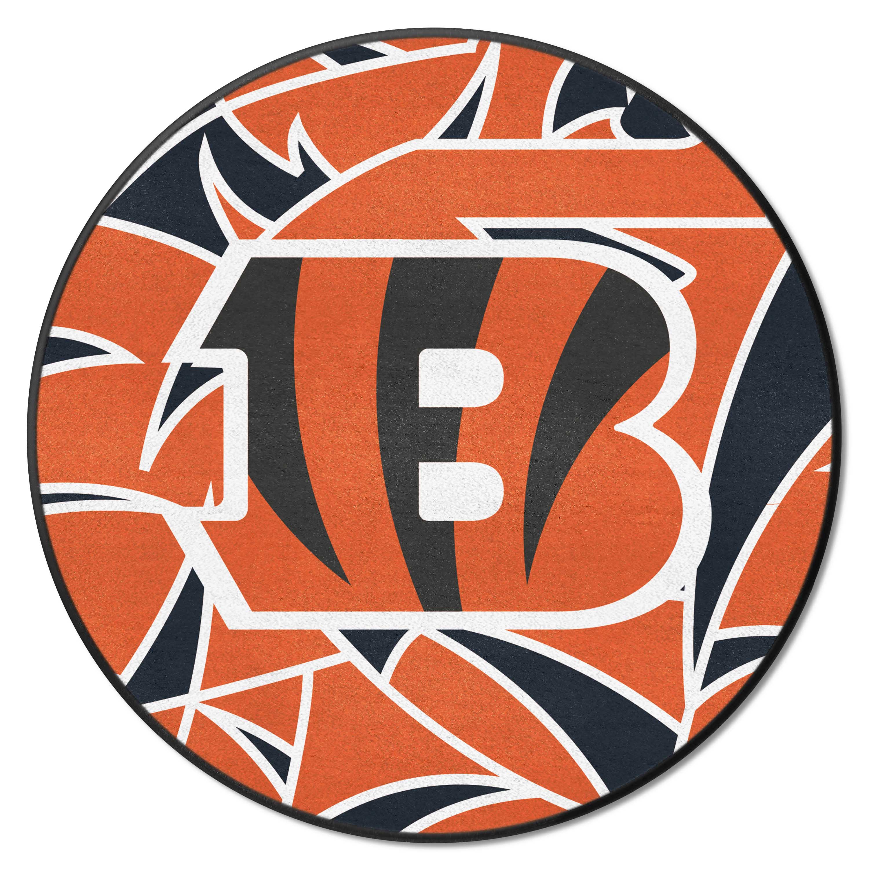 Cincinnati Bengals Roundel Rug - 27in. Diameter XFIT Design - Cincinnati Bengals