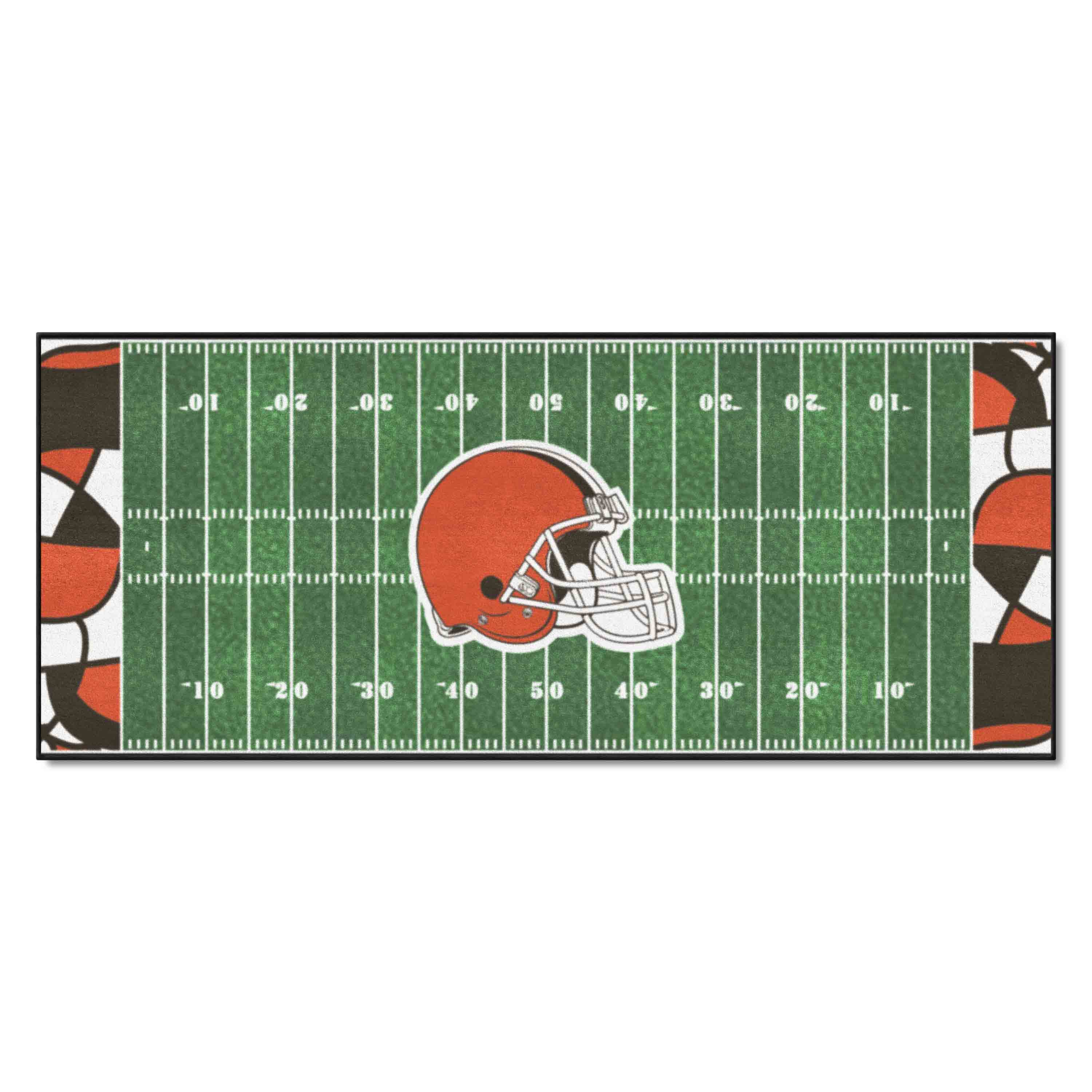 Cleveland Browns Football Field Runner Mat - 30in. x 72in. XFIT Design - Cleveland Browns