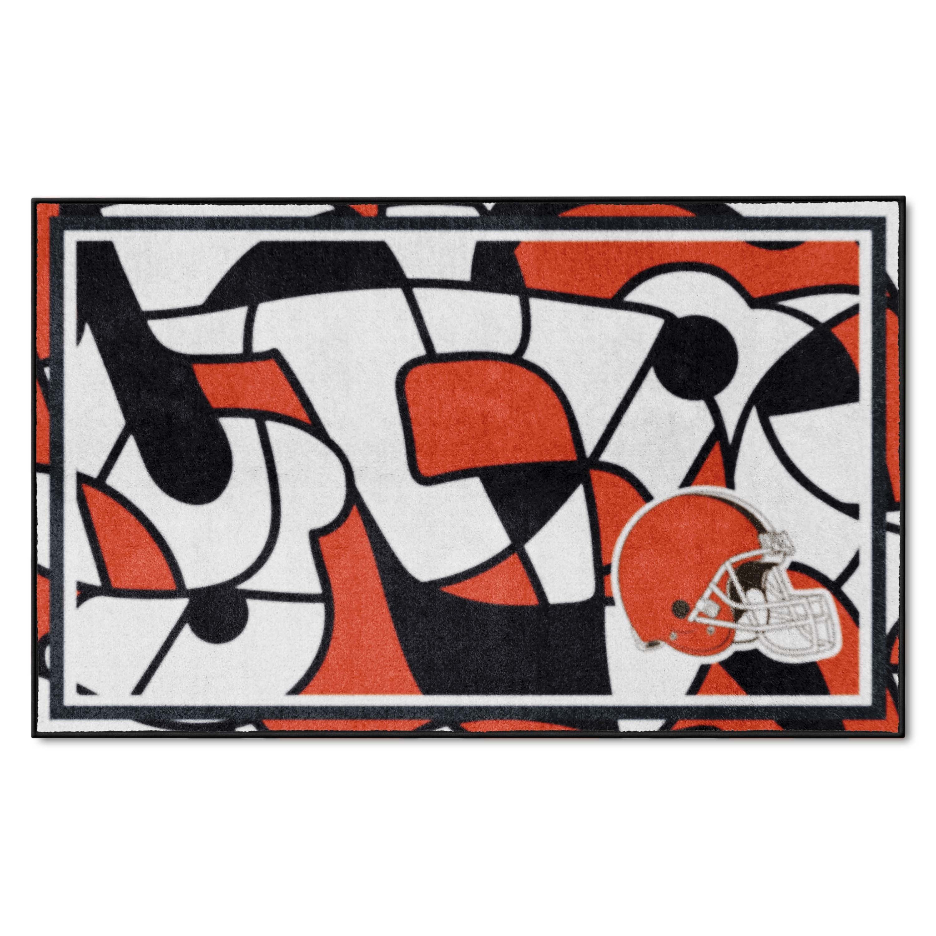 Cleveland Browns 4ft. x 6ft. Plush Area Rug XFIT Design - Cleveland Browns