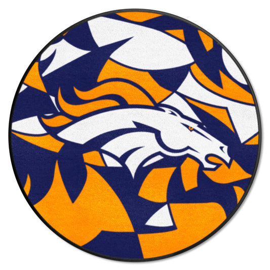 Denver Broncos Roundel Rug - 27in. Diameter XFIT Design