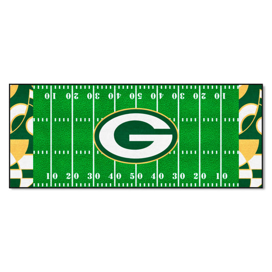 Green Bay Packers Football Field Runner Mat - 30in. x 72in. XFIT Design - Green Bay Packers