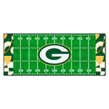 Green Bay Packers Football Field Runner Mat - 30in. x 72in. XFIT Design - Green Bay Packers