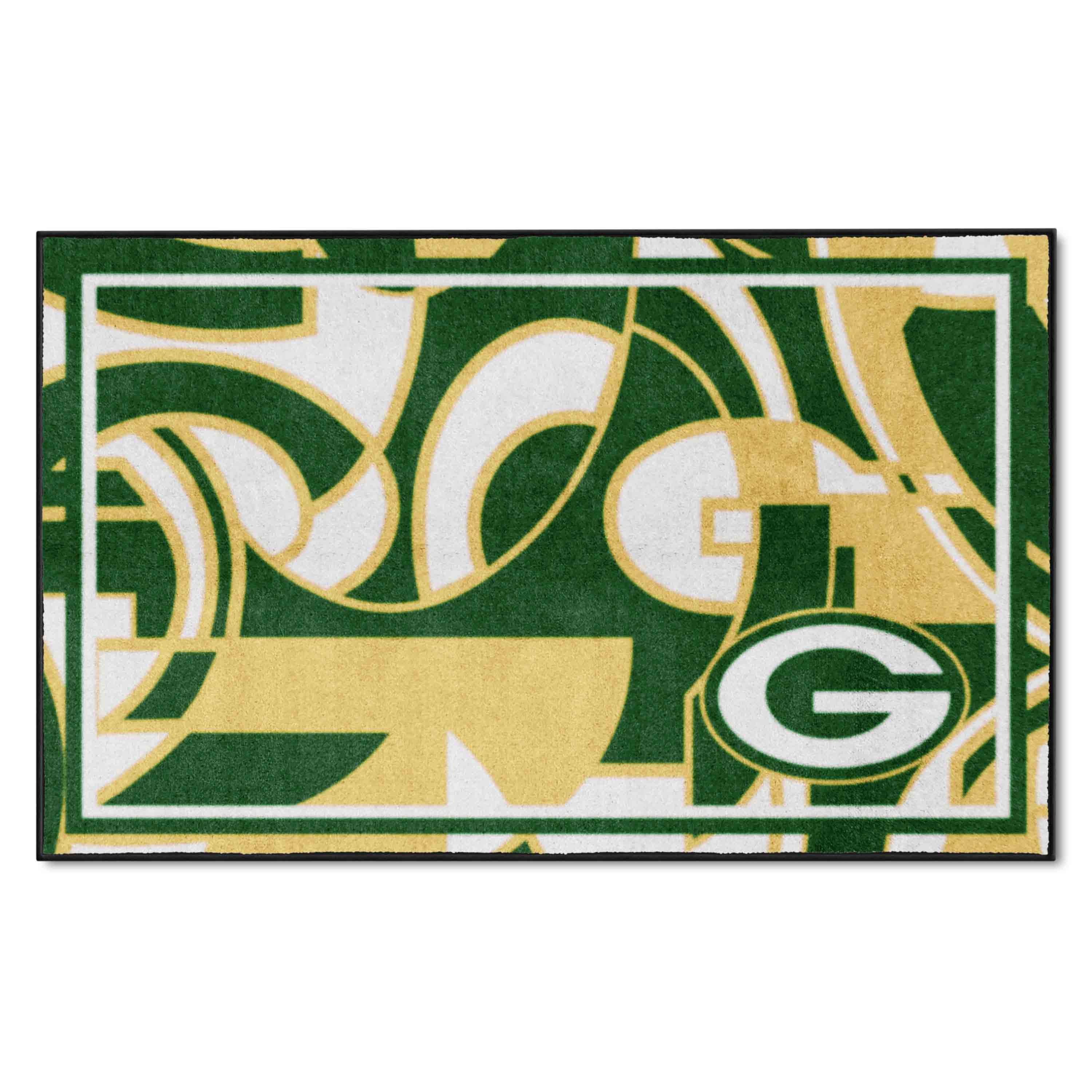 Green Bay Packers 4ft. x 6ft. Plush Area Rug XFIT Design - Green Bay Packers