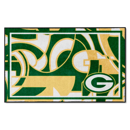 Green Bay Packers 4ft. x 6ft. Plush Area Rug XFIT Design - Green Bay Packers