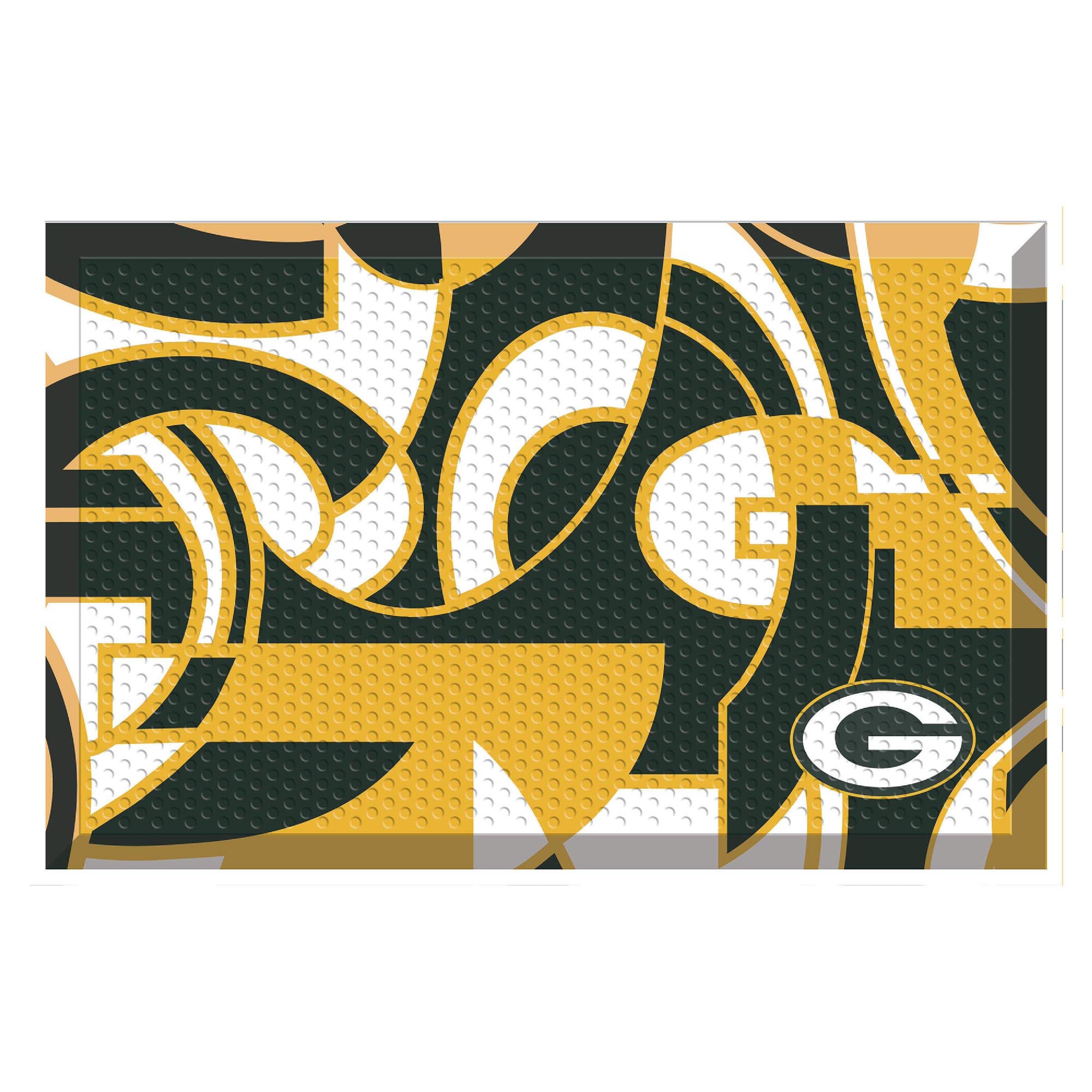 Green Bay Packers Rubber Scraper Door Mat XFIT Design - Green Bay Packers