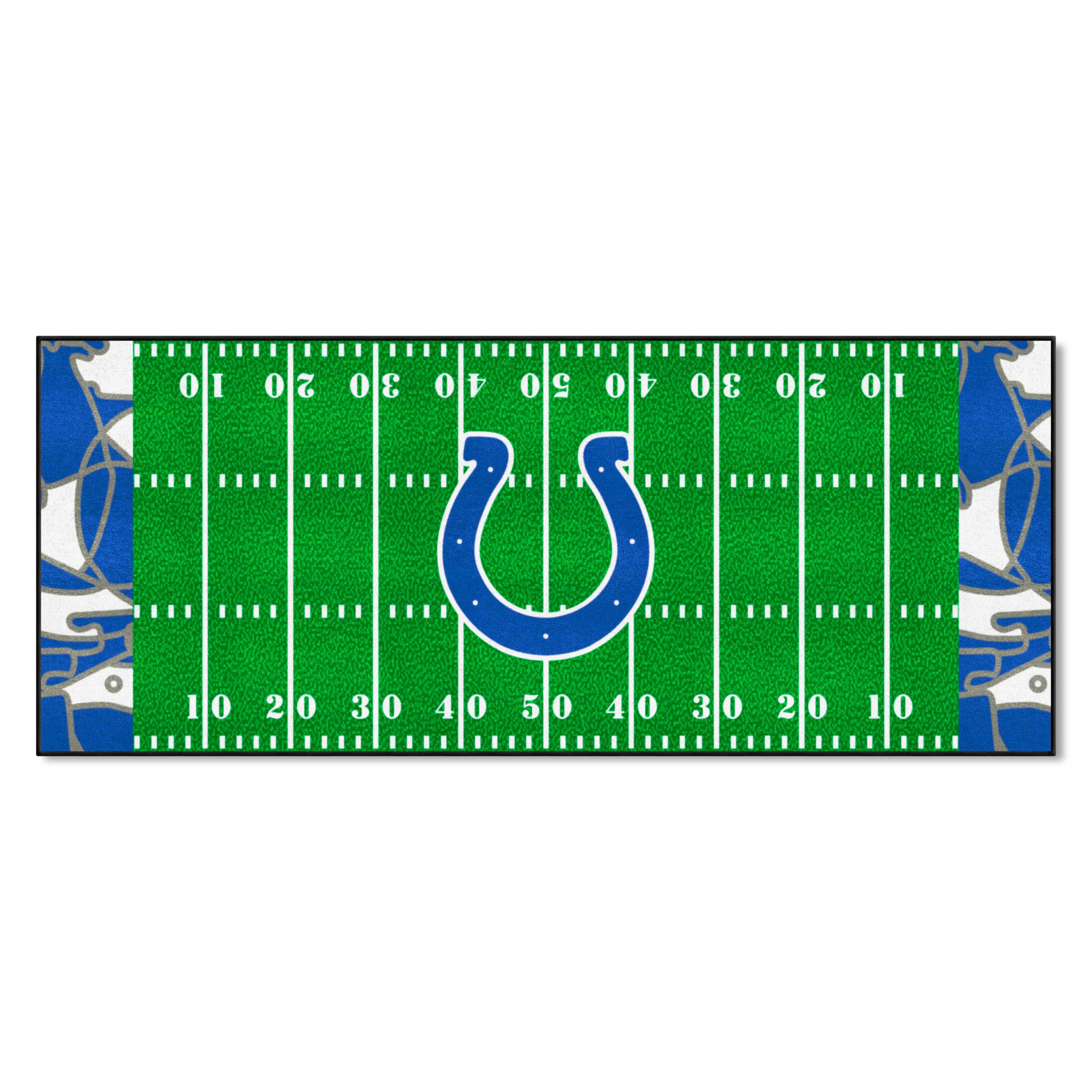 Indianapolis Colts Football Field Runner Mat - 30in. x 72in. XFIT Design - Indianapolis Colts