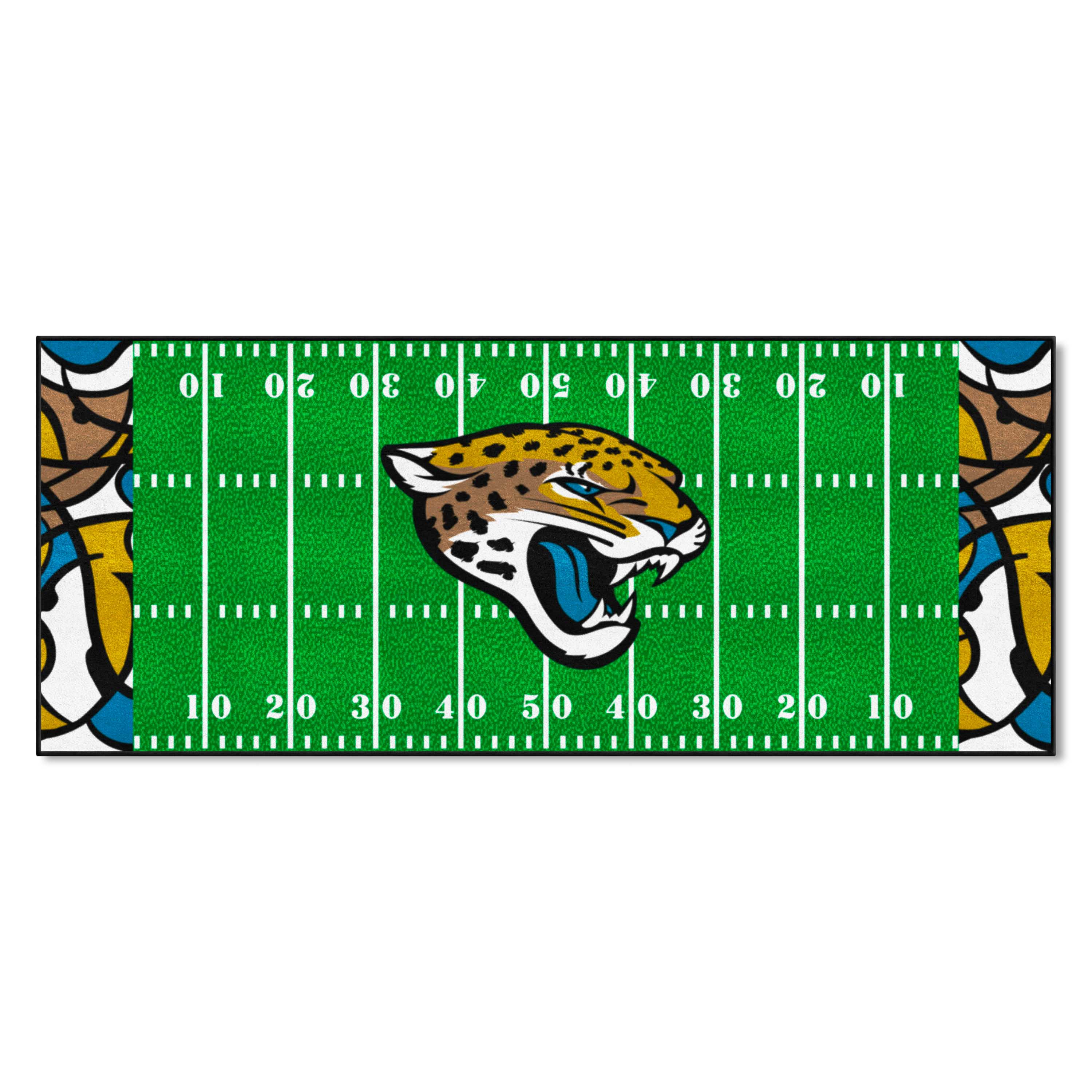 Jacksonville Jaguars Football Field Runner Mat - 30in. x 72in. XFIT Design