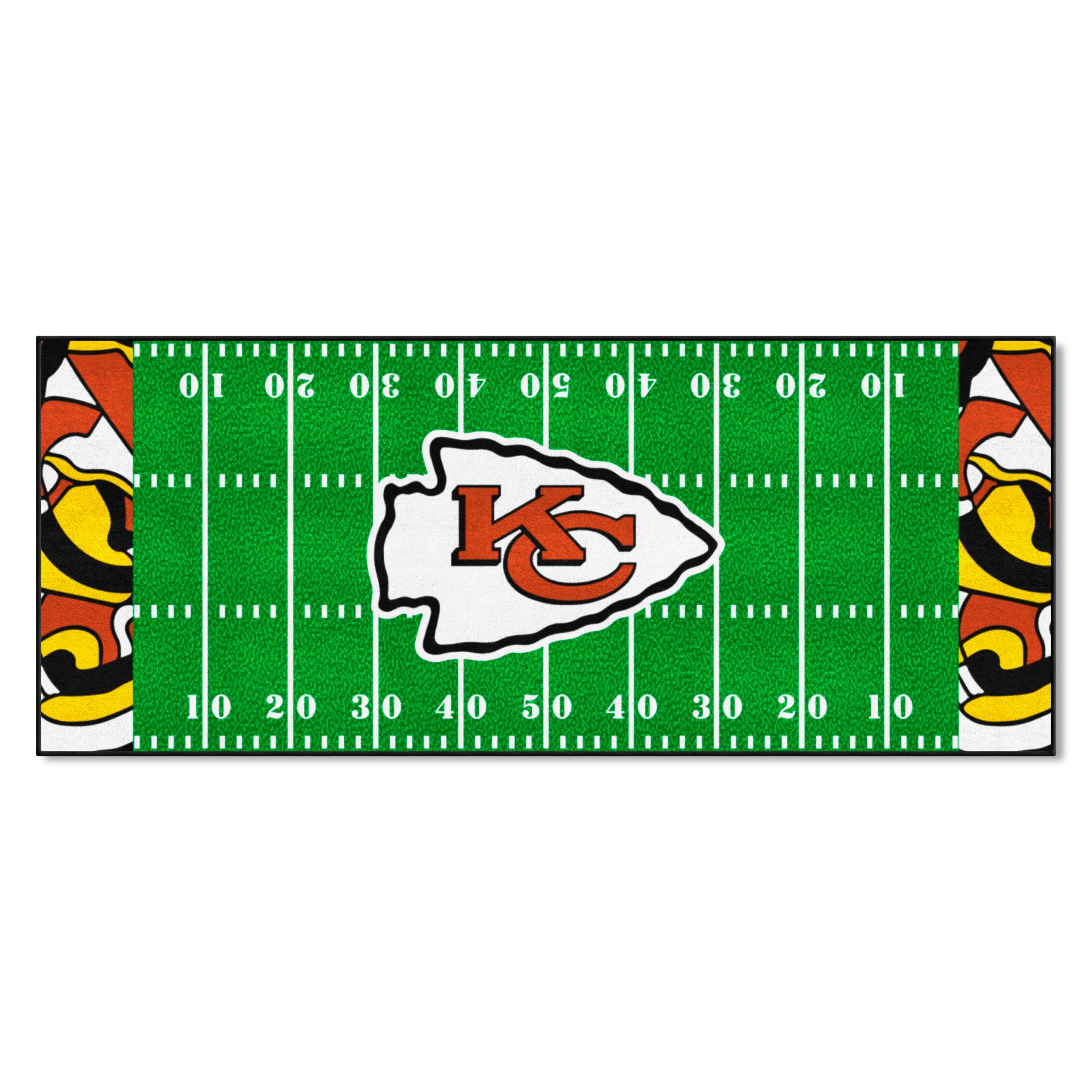 Kansas City Chiefs Football Field Runner Mat - 30in. x 72in. XFIT Design