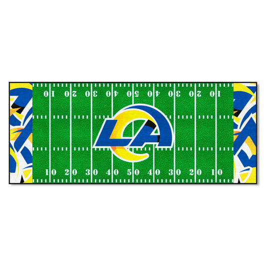 Los Angeles Rams Football Field Runner Mat - 30in. x 72in. XFIT Design