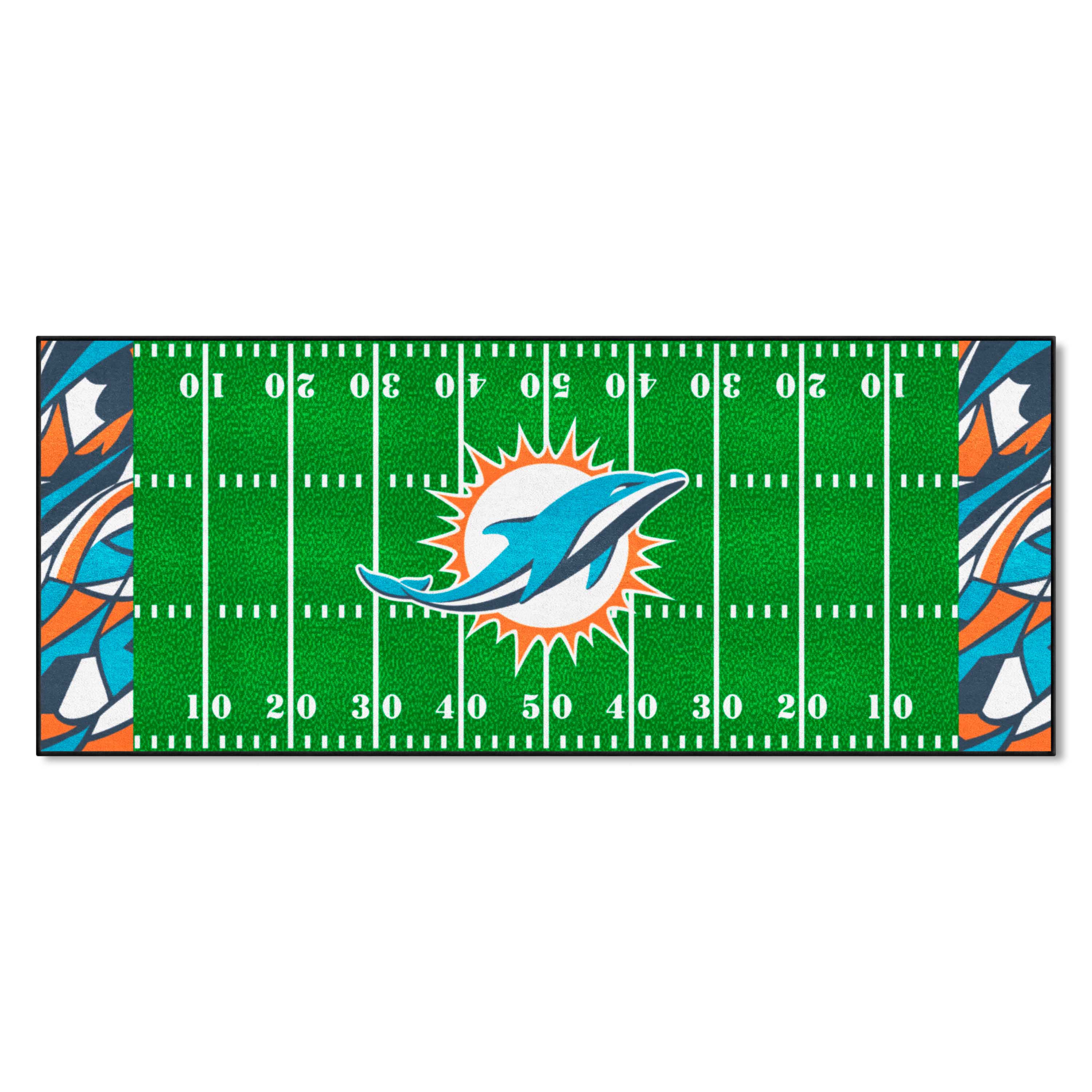 Miami Dolphins Football Field Runner Mat - 30in. x 72in. XFIT Design