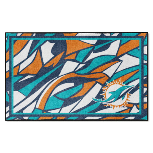 Miami Dolphins 4ft. x 6ft. Plush Area Rug XFIT Design