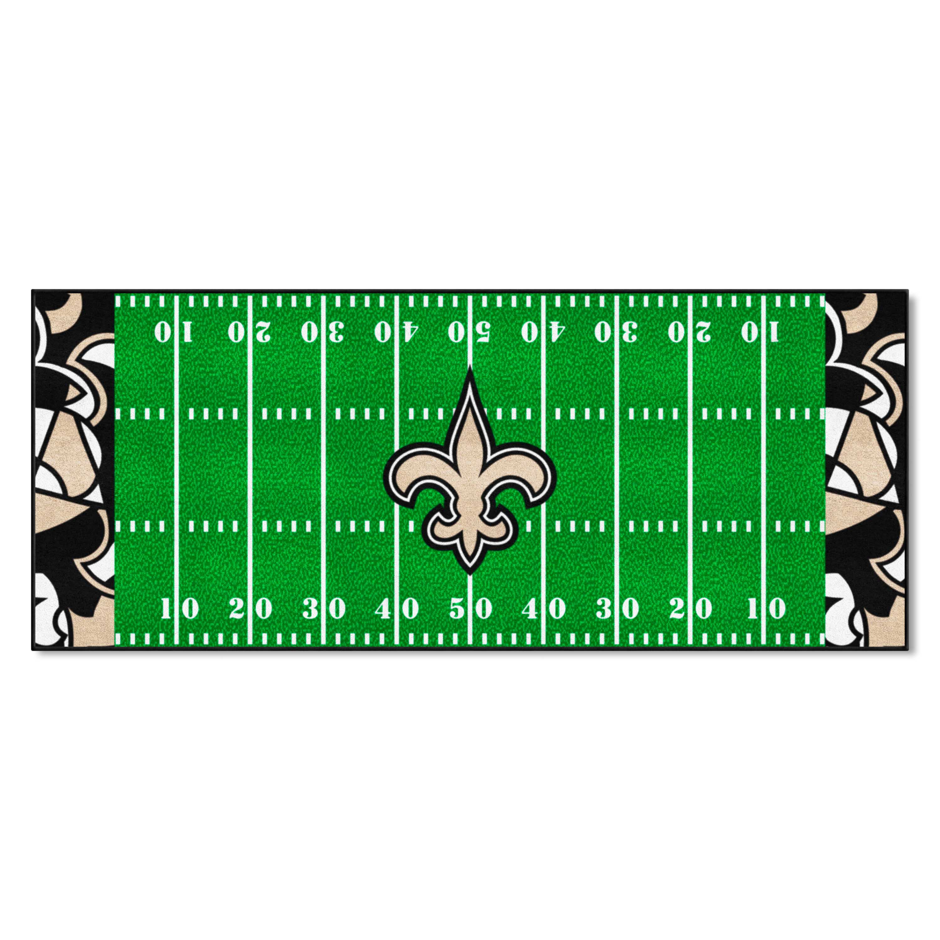 New Orleans Saints Football Field Runner Mat - 30in. x 72in. XFIT Design