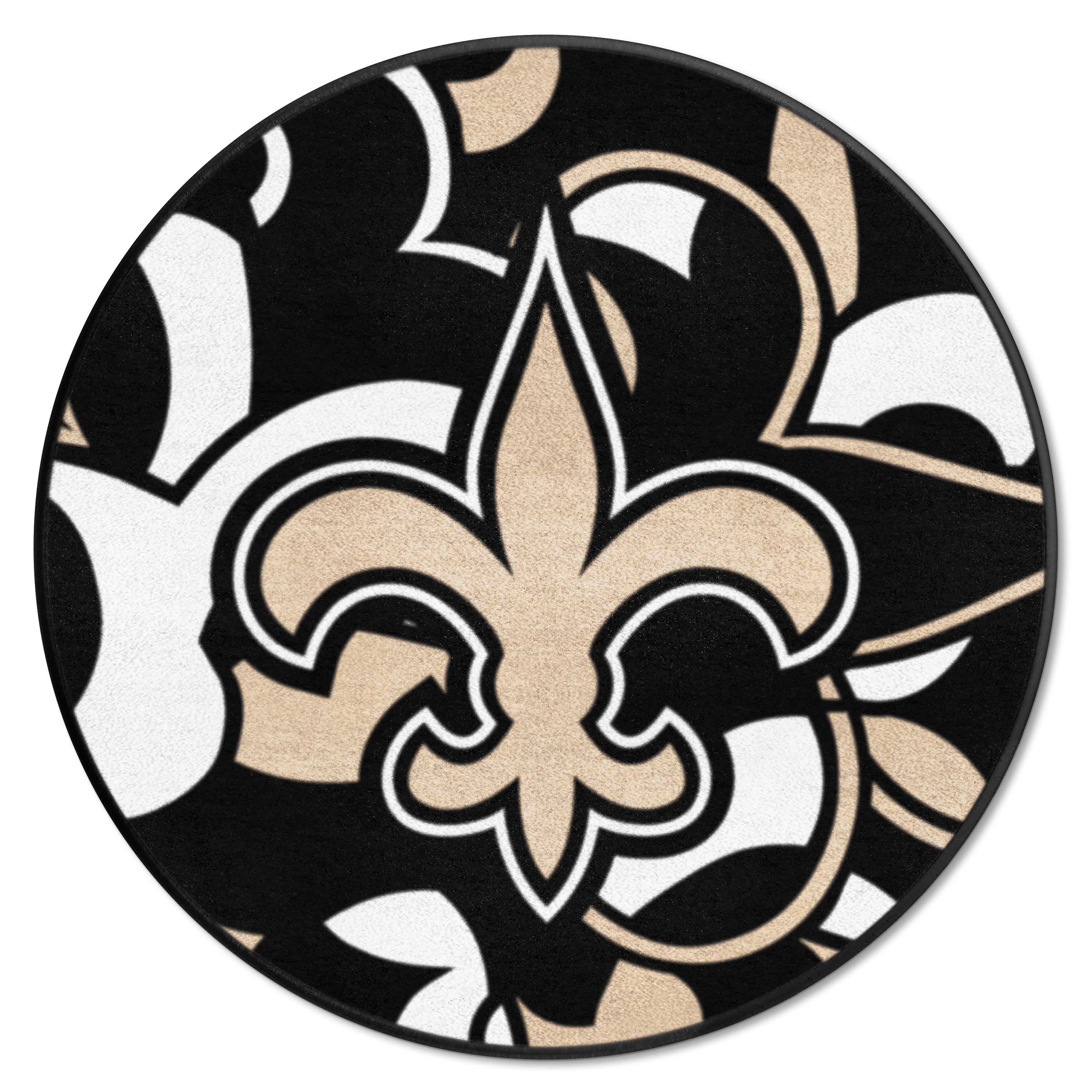 New Orleans Saints Roundel Rug - 27in. Diameter XFIT Design - New Orleans Saints