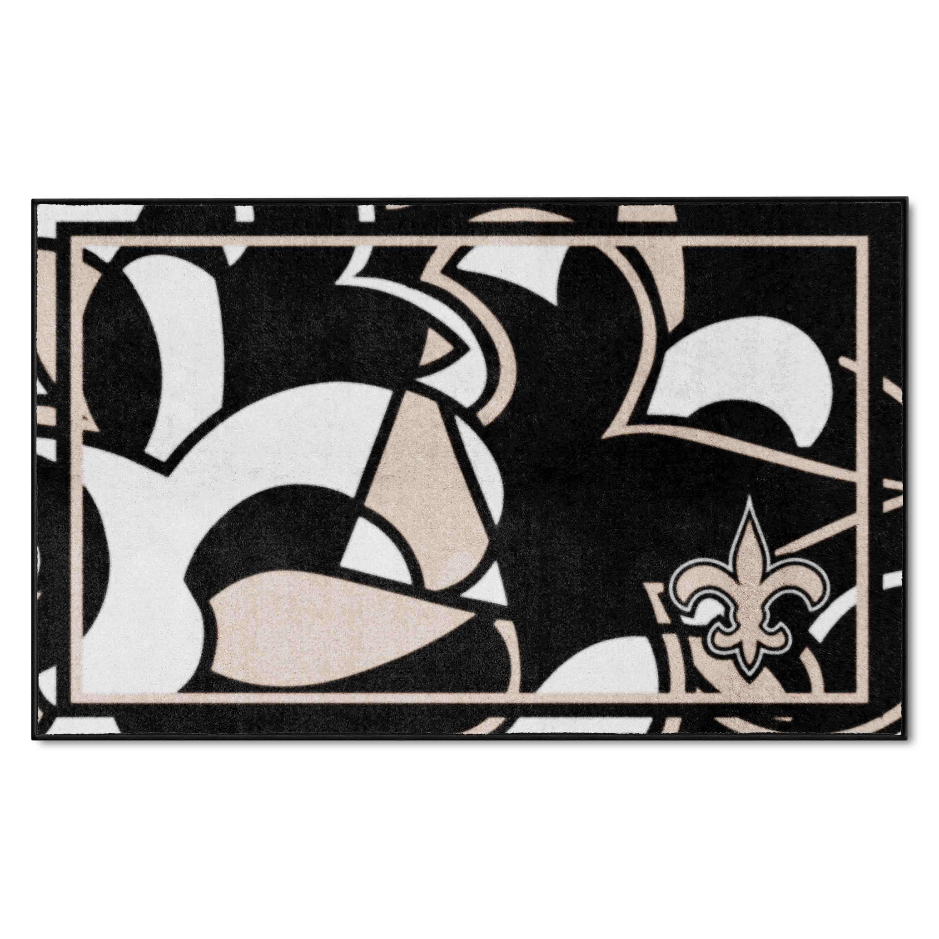 New Orleans Saints 4ft. x 6ft. Plush Area Rug XFIT Design - New Orleans Saints