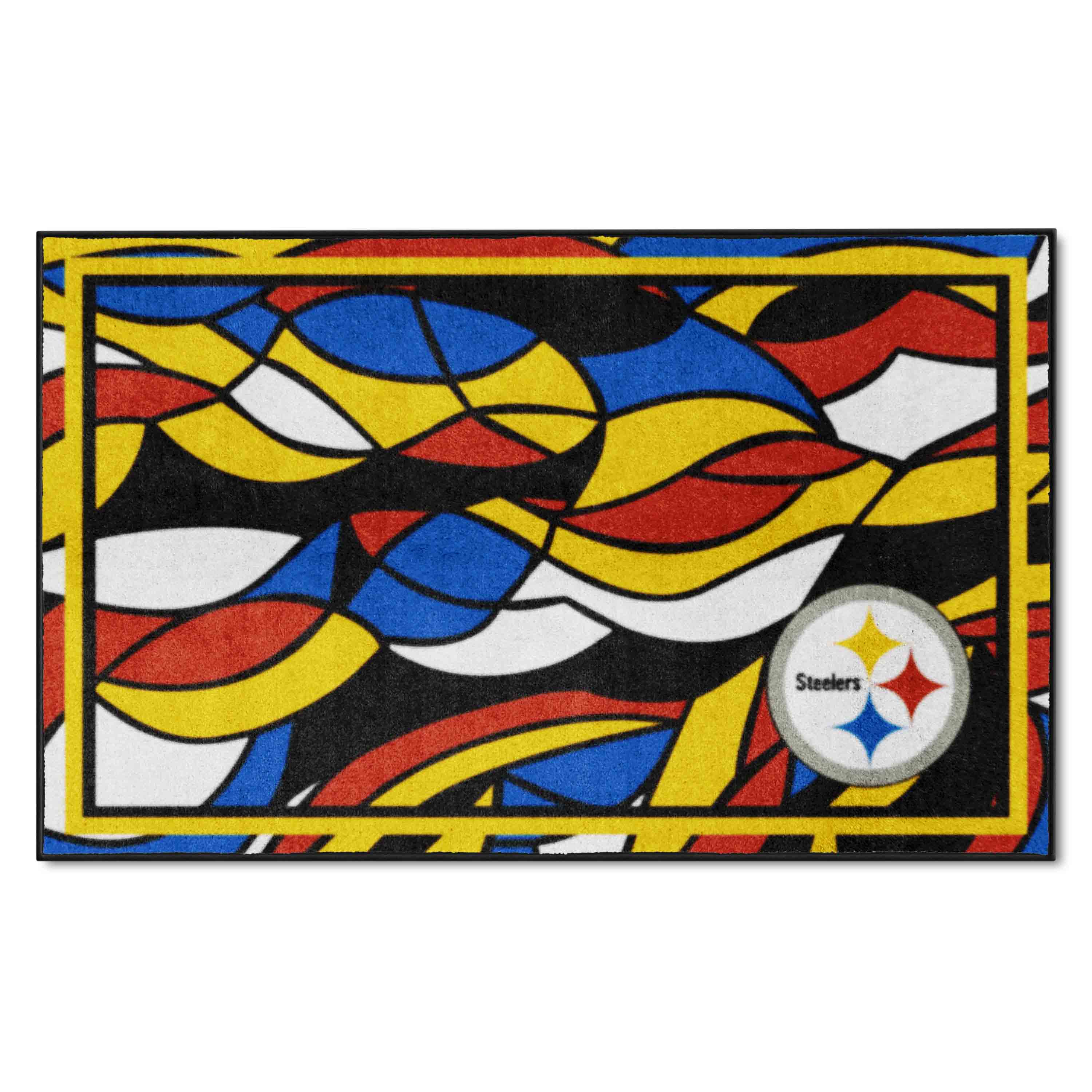 Pittsburgh Steelers 4ft. x 6ft. Plush Area Rug XFIT Design