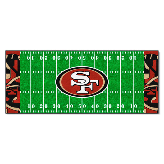 San Francisco 49ers Football Field Runner Mat - 30in. x 72in. XFIT Design