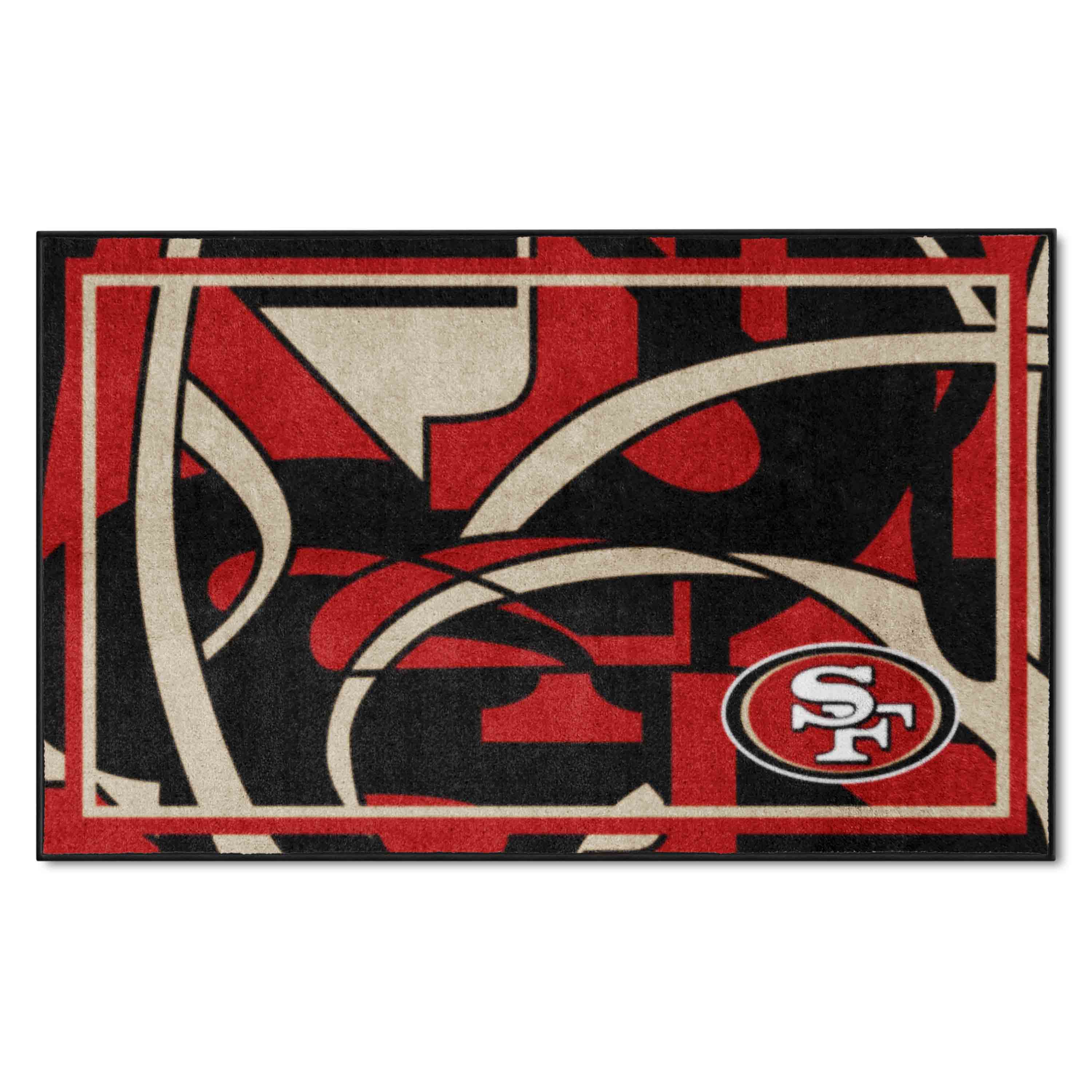 San Francisco 49ers 4ft. x 6ft. Plush Area Rug XFIT Design