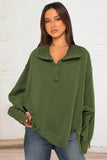 Exposed Seam Side Slit Long Sleeve Sweatshirt - Trendsi