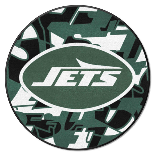 New York Jets Roundel Rug - 27in. Diameter XFIT Design - New York Jets