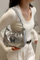 Butterfly PU Leather Knotted Strap Shoulder Bag - Trendsi