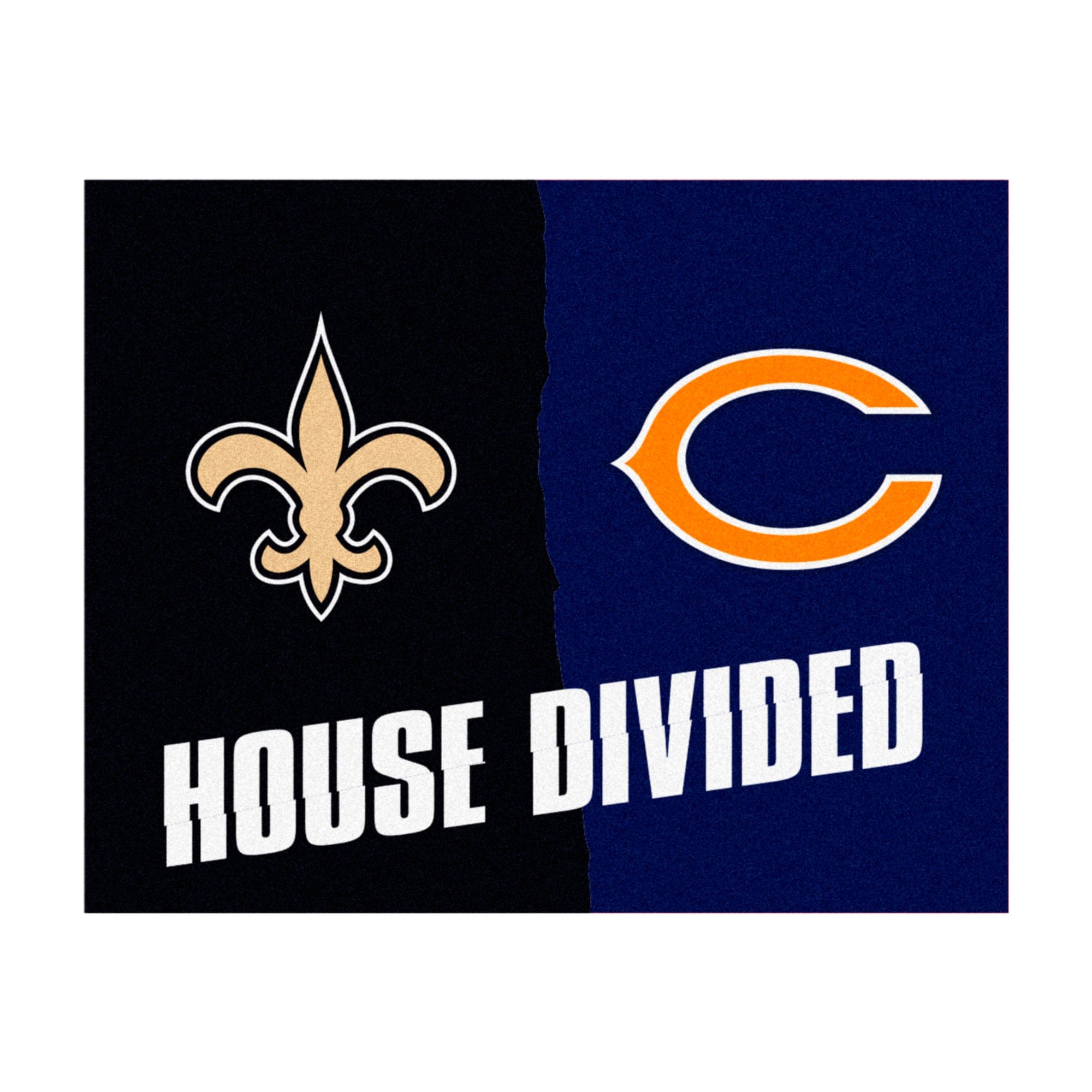 NFL House Divided - Saints / Bears House Divided Rug - 34 in. x 42.5 in. - NFL House Divided - Saints / Bears