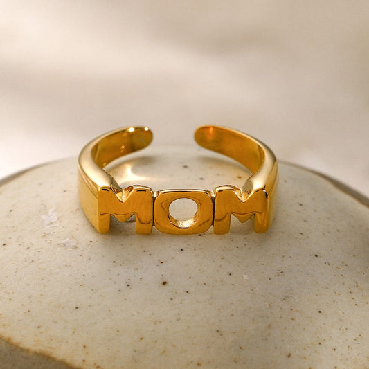 MOM Stainless Steel Open Ring - Trendsi