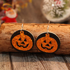 PU Leather Pumpkin Earrings - Trendsi