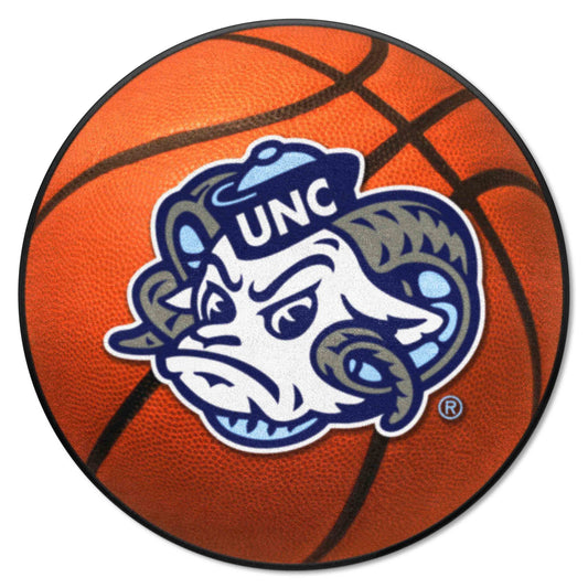 North Carolina Tar Heels Basketball Rug - 27in. Diameter, Ram - North Carolina