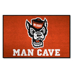 NC State Wolfpack Man Cave Starter Mat Accent Rug - 19in. x 30in., Wolf Logo - NC State