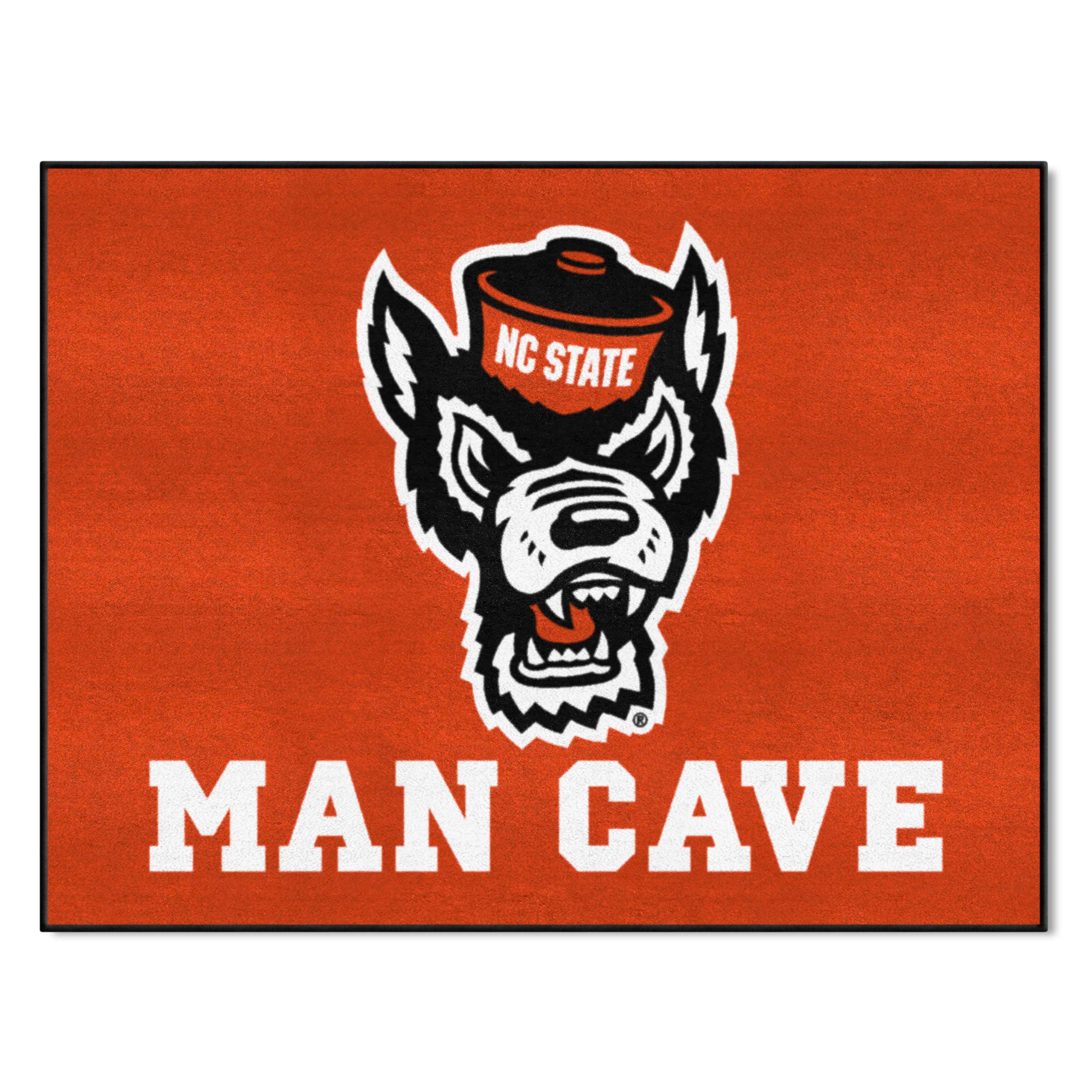 NC State Wolfpack Man Cave All-Star Rug - 34 in. x 42.5 in., Wolf Logo - NC State