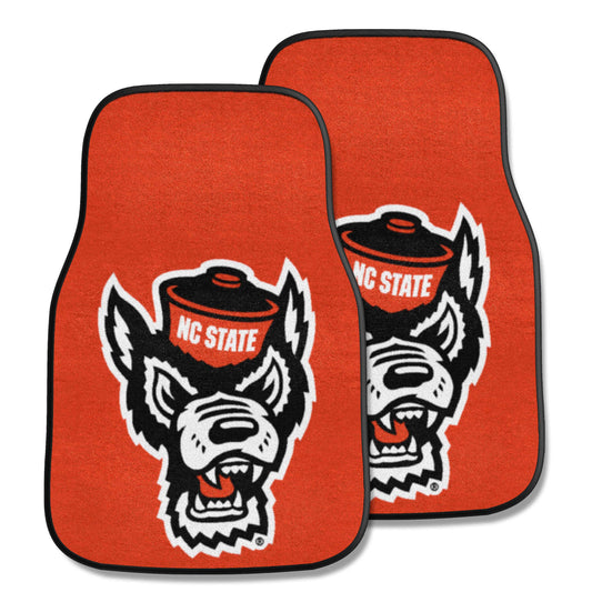 NC State Wolfpack Front Carpet Car Mat Set - 2 Pieces, Wolf Logo - NC State