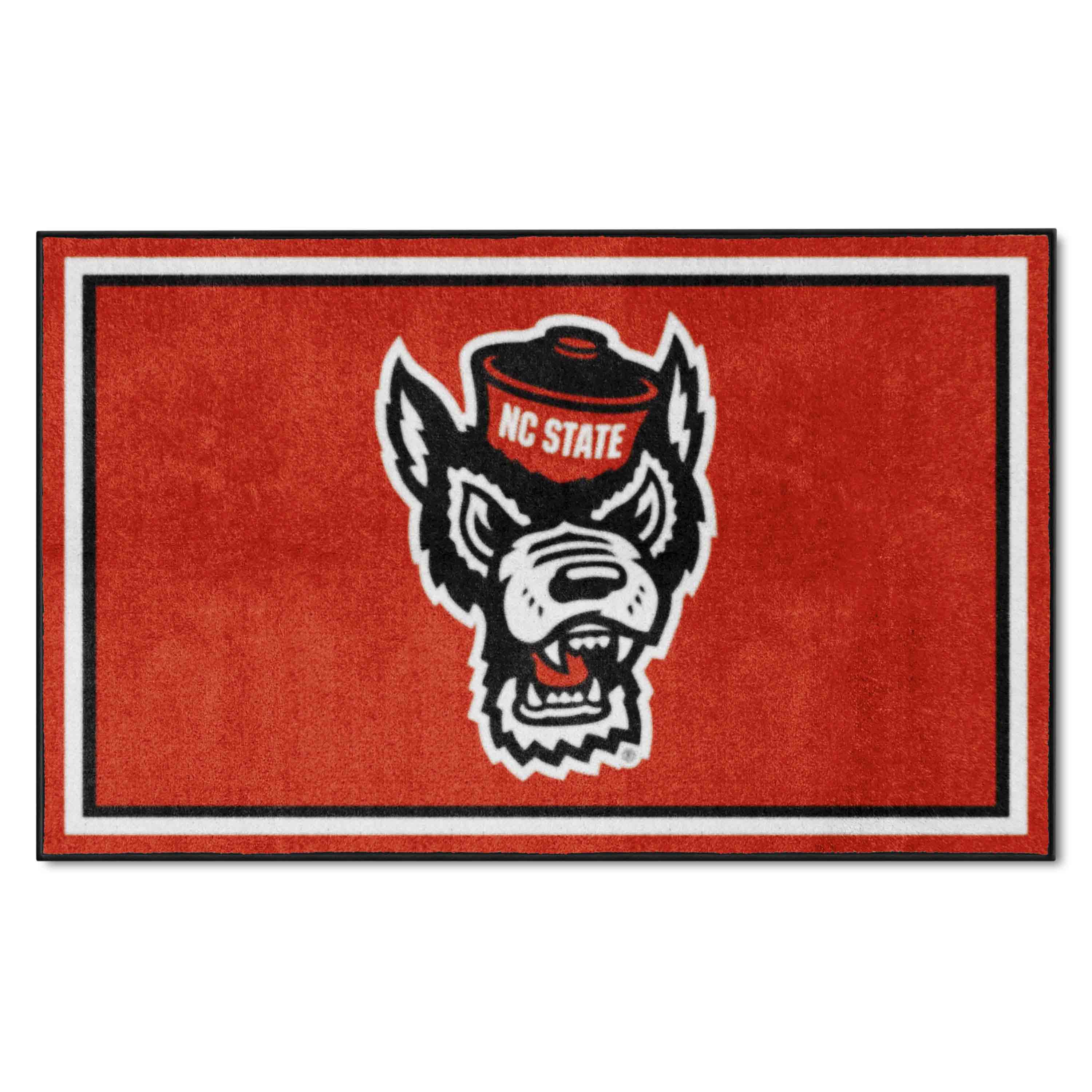 NC State Wolfpack 4ft. x 6ft. Plush Area Rug, Wolf Logo - NC State