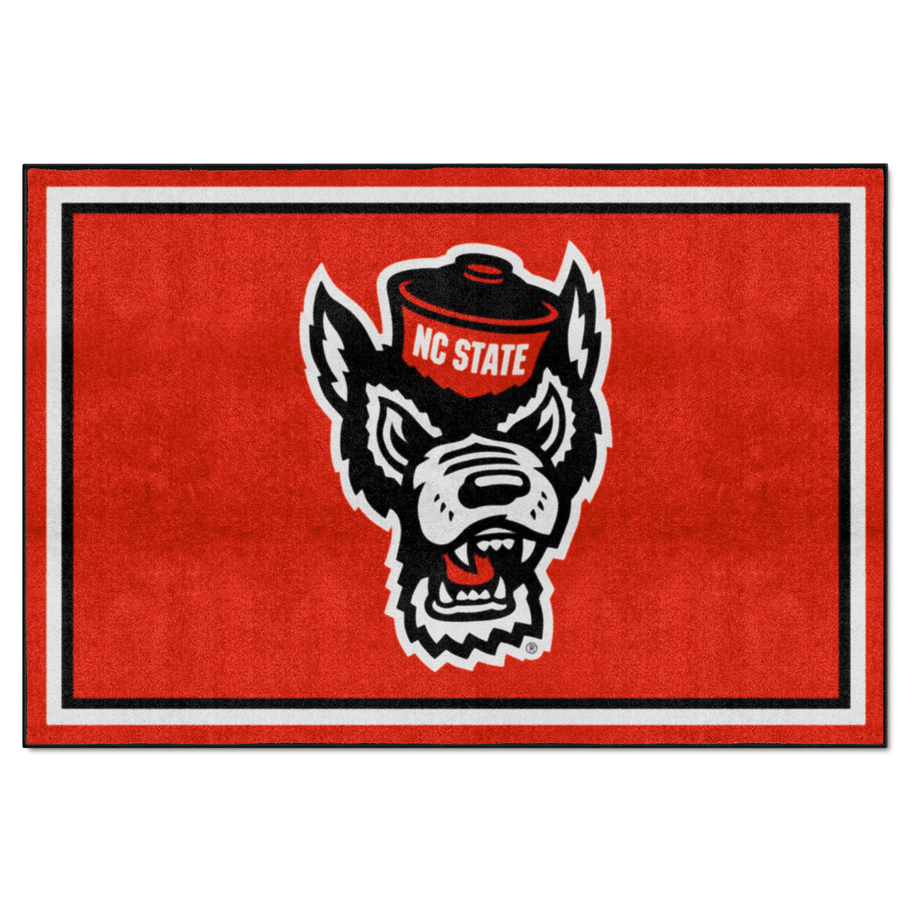 NC State Wolfpack 5ft. x 8 ft. Plush Area Rug, Wolf Logo - NC State