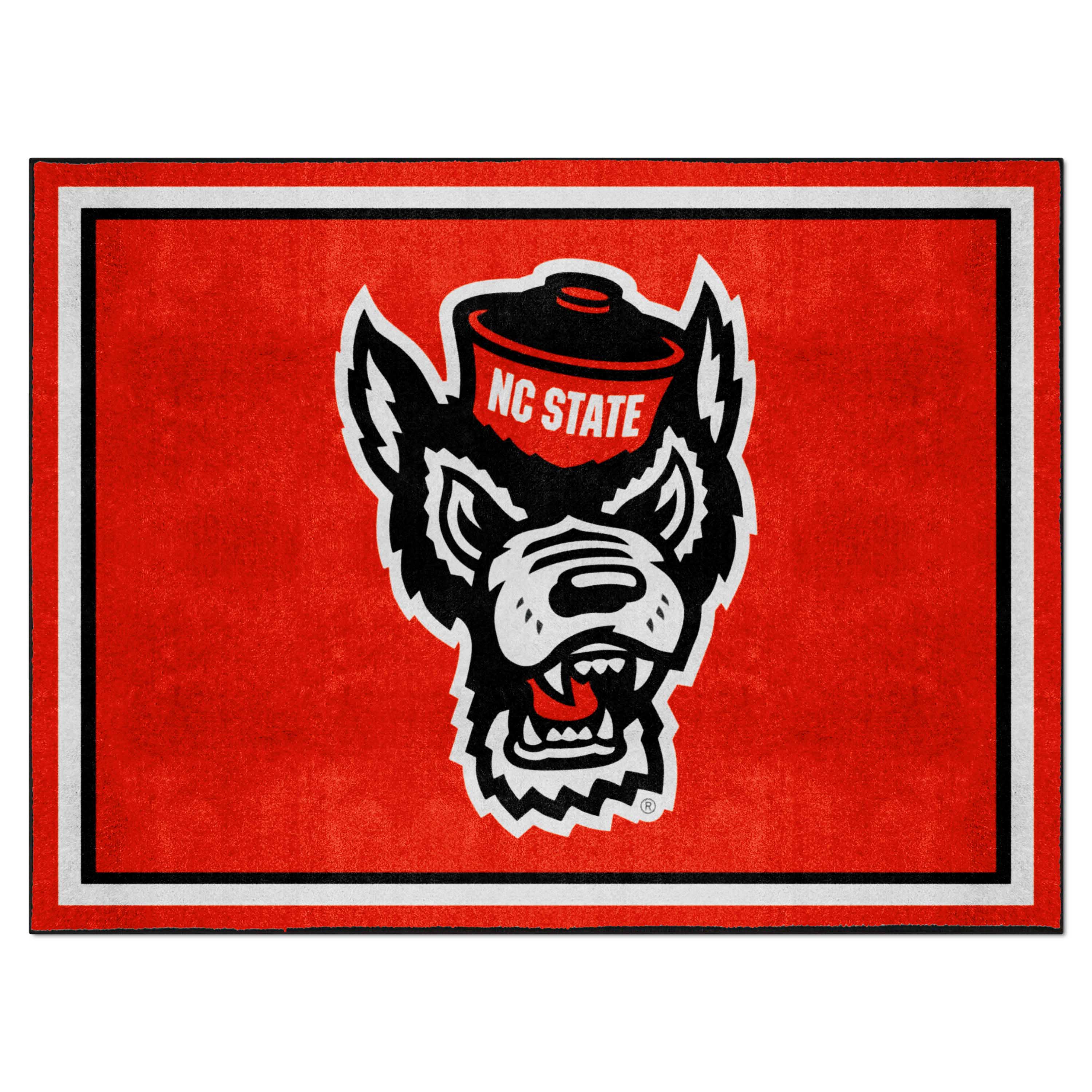 NC State Wolfpack 8ft. x 10 ft. Plush Area Rug, Wolf Logo - NC State