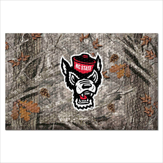 NC State Wolfpack Rubber Scraper Door Mat Camo, Wolfie Logo - NC State