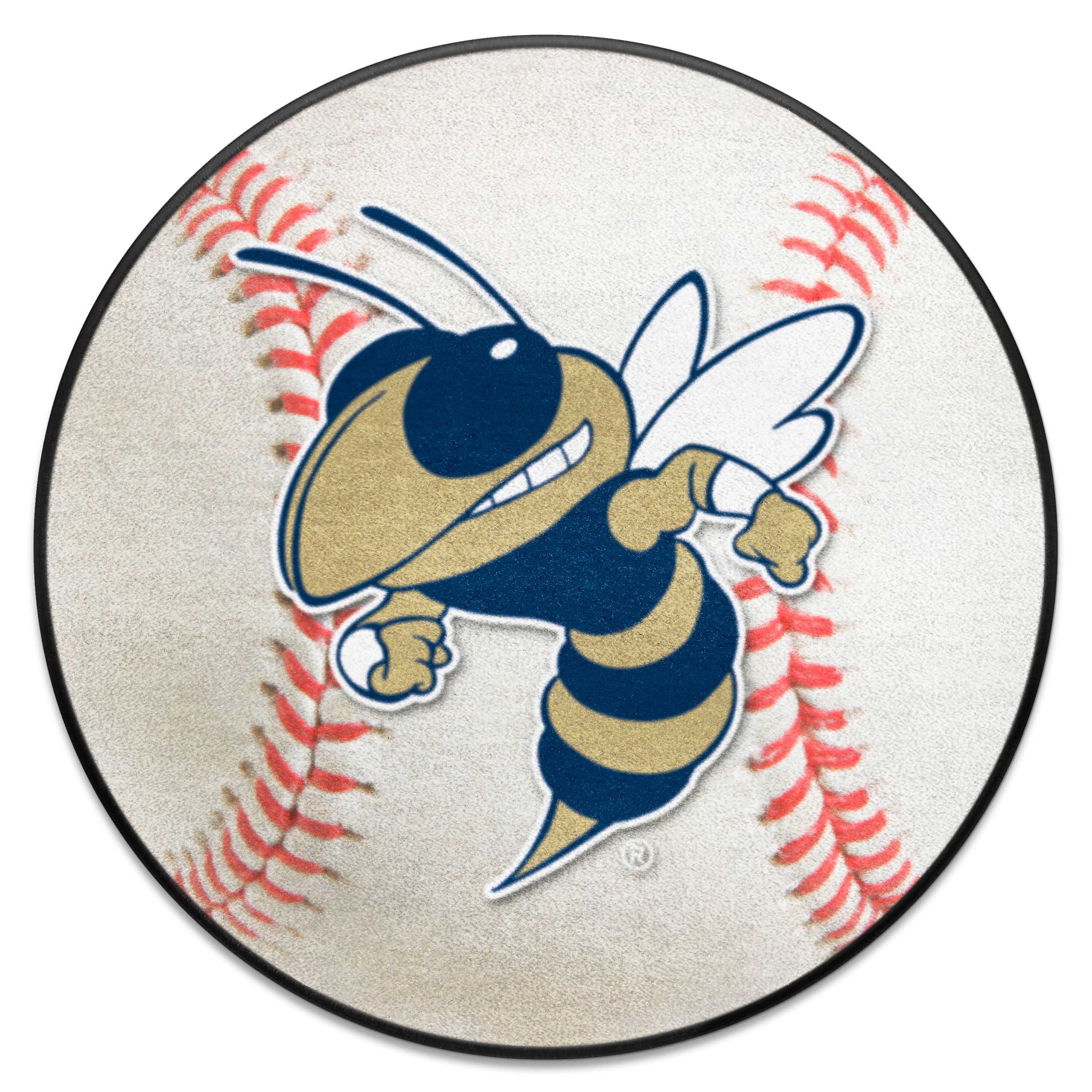 Georgia Tech Yellow Jackets Baseball Rug - 27in. Diameter, Buzz