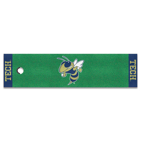 Georgia Tech Yellow Jackets Putting Green Mat - 1.5ft. x 6ft., Buzz