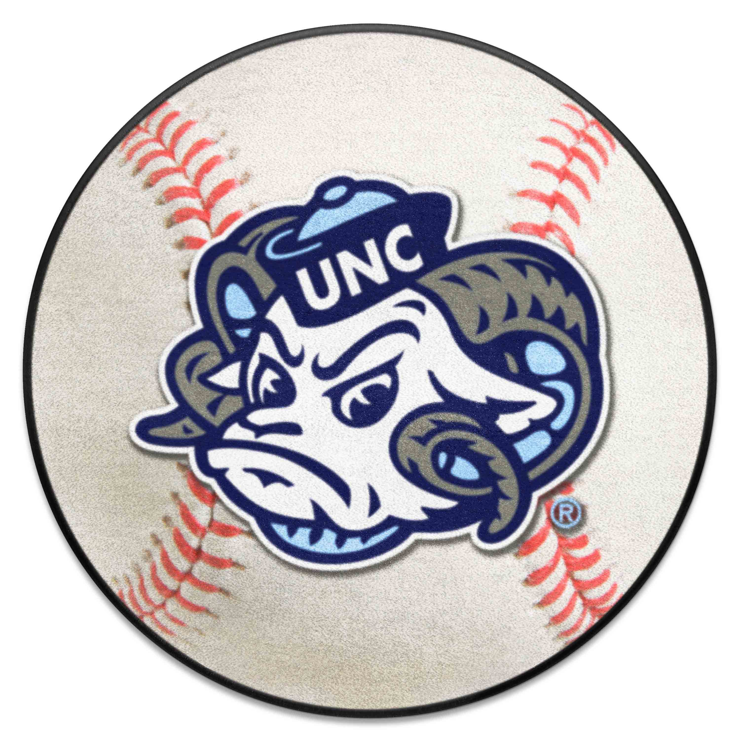 North Carolina Tar Heels Baseball Rug - 27in. Diameter, Ram - North Carolina