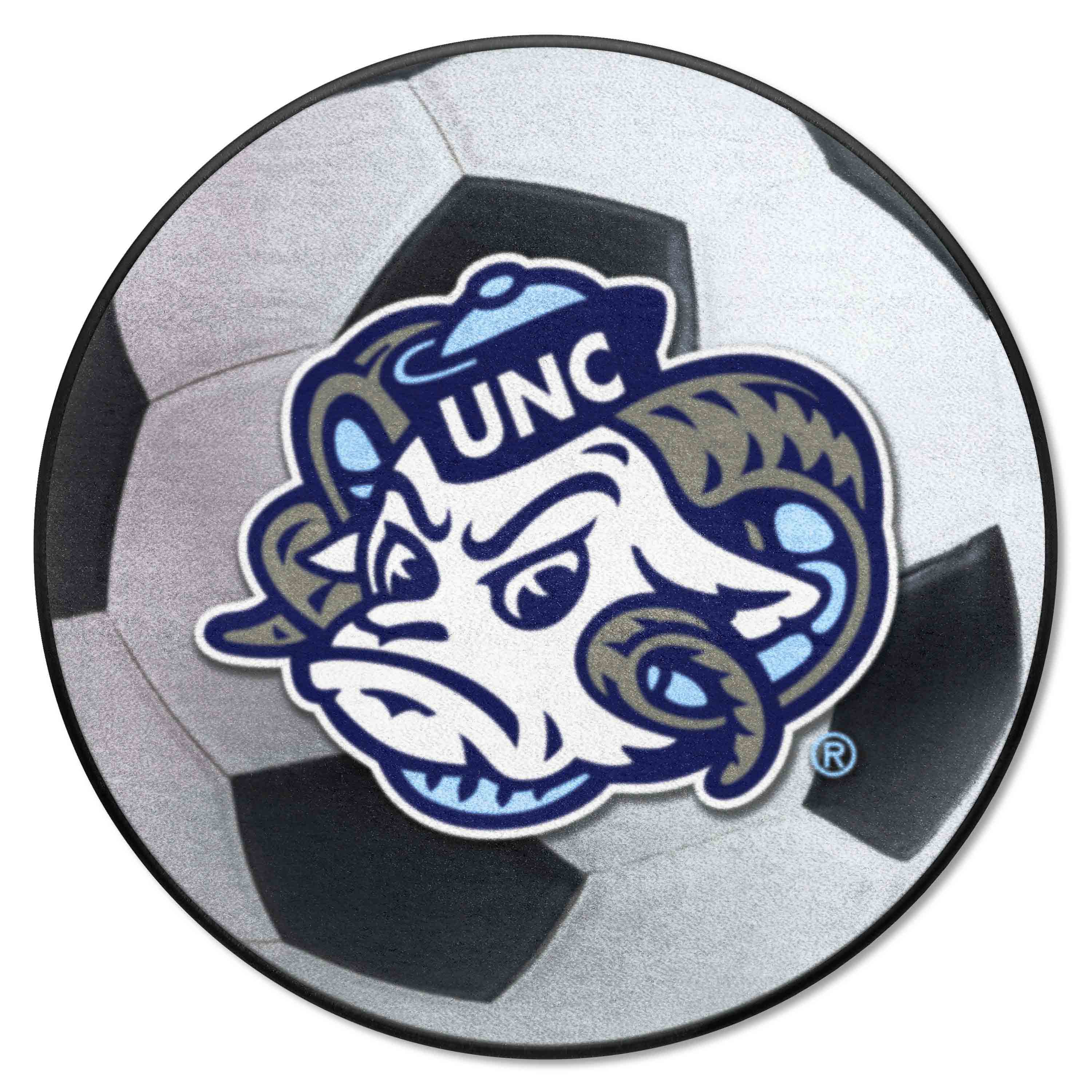 North Carolina Tar Heels Soccer Ball Rug - 27in. Diameter, Ram