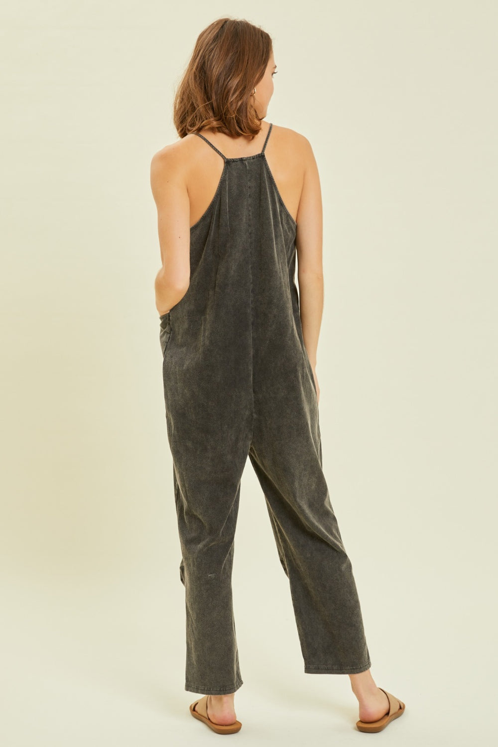 HEYSON Full Size Mineral-Washed Oversized Jumpsuit with Pockets - Flyclothing LLC