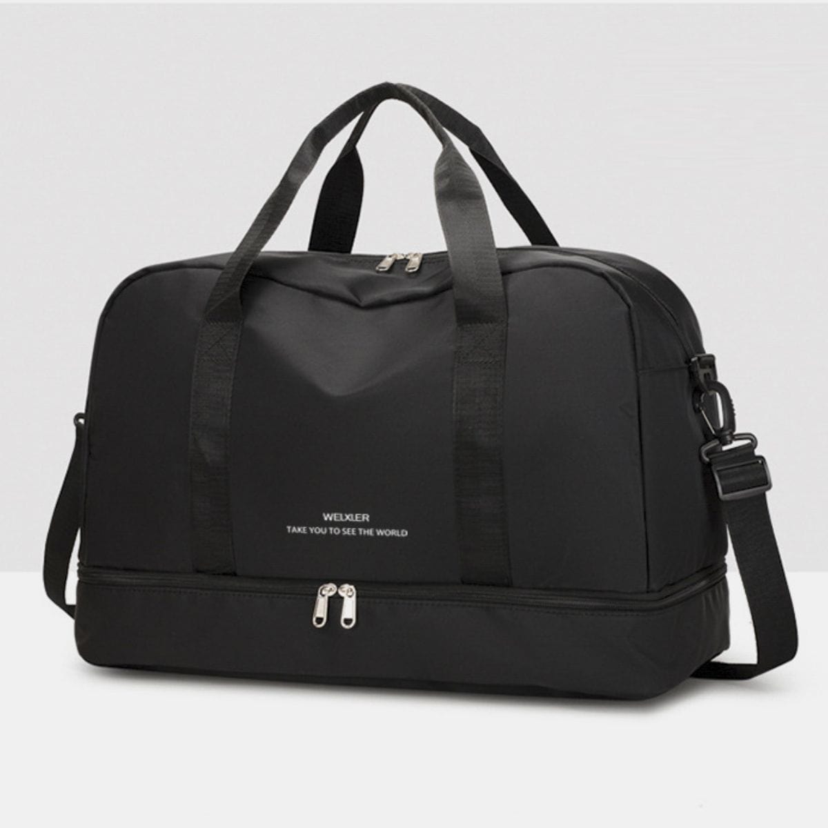 Detachable Strap Nylon Oversize Travel Bag - Trendsi