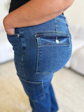 Judy Blue Full Size High Waist Straight Cargo Jeans - Trendsi