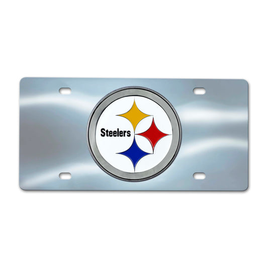 Pittsburgh Steelers 3D Stainless Steel License Plate