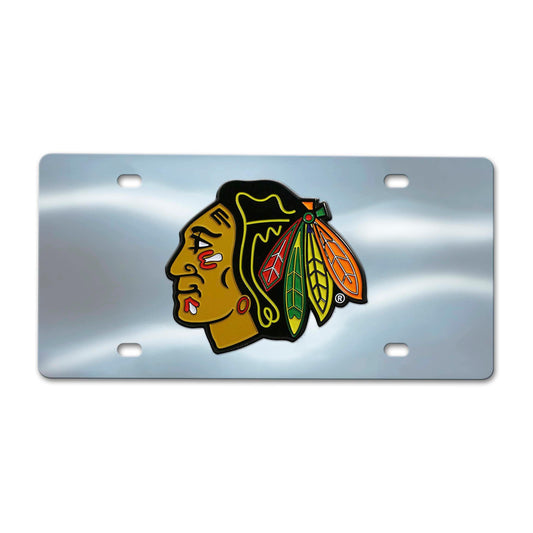 Chicago Blackhawks 3D Stainless Steel License Plate - Chicago Blackhawks