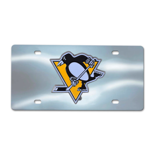 Pittsburgh Penguins 3D Stainless Steel License Plate