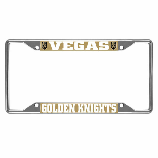 Vegas Golden Knights Chrome Metal License Plate Frame, 6.25in x 12.25in