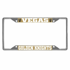 Vegas Golden Knights Chrome Metal License Plate Frame, 6.25in x 12.25in